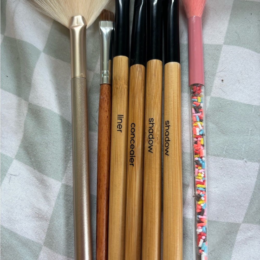 Bamboo Makeup Brush Set with Sprinkles Handle